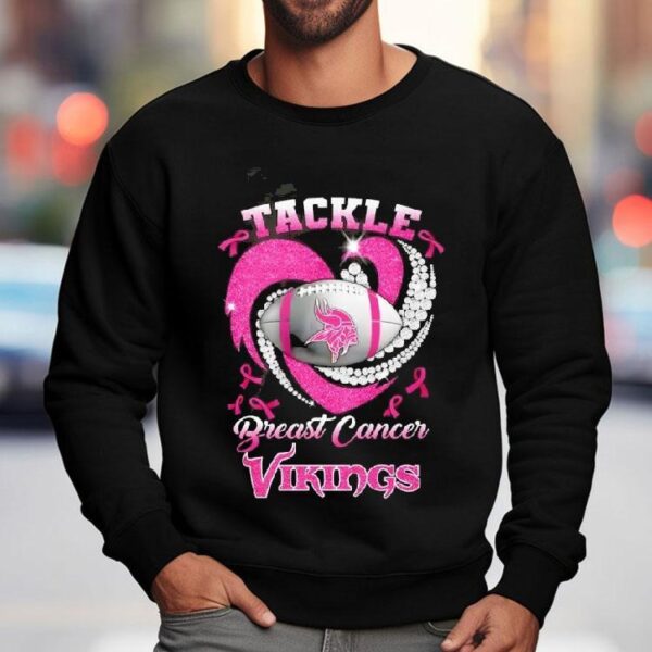 Minnesota Vikings Breast Cancer Awareness Tackle Heart Shirt