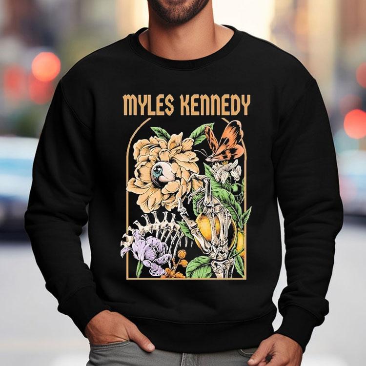 Myles Kennedy Flowers Skeleton Hand Eye Shirt Myles Kennedy Flowers Skeleton Hand Eye Shirt