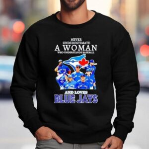 Never Underestimate A Woman Who Understands Baseball And Loves Toronto Blue Jays Sweatshirt