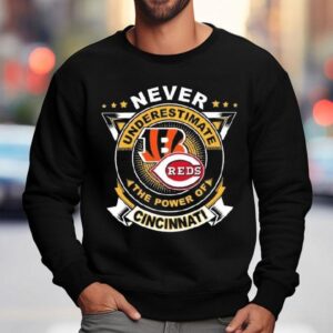 Never Underestimate The Power Of Cincinnati City Sports Beagles And Reds Sweatshirt