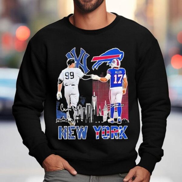 New York Yankees Aaron Judge Buffalo Bills Josh Allen Featuring Signatures Shirt