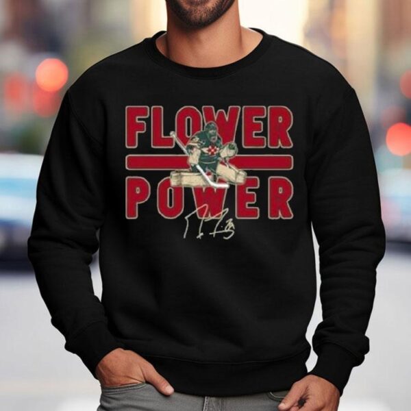Original Minnesota Wild Flower Power Shirt Marc Andr Fleury Signature Shirt