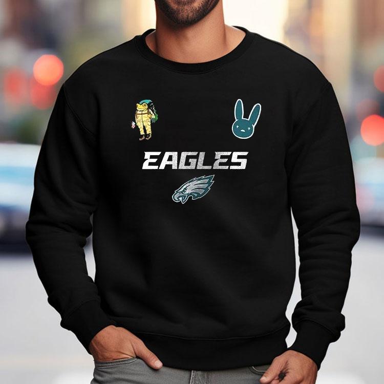 Philadelphia Eagles X Bad Bunny Super Bowl 2026 Football Logo Signature Shirt Philadelphia Eagles X Bad Bunny Super Bowl 2026 Football Logo Signature Shirt