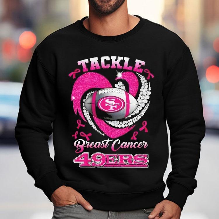 San Francisco 49ers Breast Cancer Awareness Tackle Heart Shirt San Francisco 49ers Breast Cancer Awareness Tackle Heart Shirt