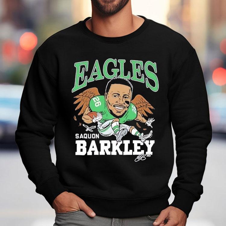 Saquon Barkley Philadelphia Eagles Football Signature Caricature Shirt Saquon Barkley Philadelphia Eagles Football Signature Caricature Shirt