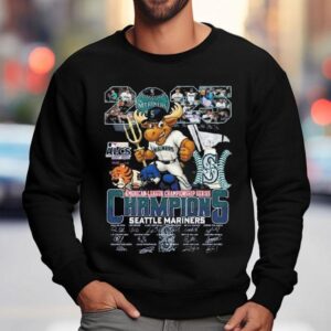 Seattle Mariners American League Championship Series Champions 2025 Signatures Shirt 3 Seattle Mariners American League Championship Series Champions Signatures Sweatshirt