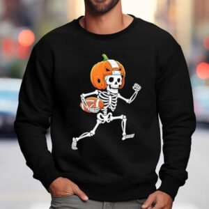Skeleton American Football Player Spooky Sports Sweatshirt