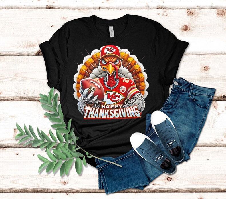 Happy Thanksgiving Turkey Is Wearing Kansas City Chiefs Graphic Shirt 4 Happy Thanksgiving Turkey Is Wearing Kansas City Chiefs Graphic Tshirt