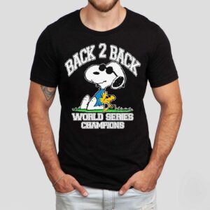 Snoopy And Woodstock The Peanuts Fan Los Angeles Dodgers Back 2 Back World Series Champions 2025 Cool Shirt