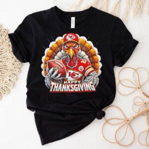 Happy Thanksgiving Turkey Is Wearing Kansas City Chiefs Graphic Shirt