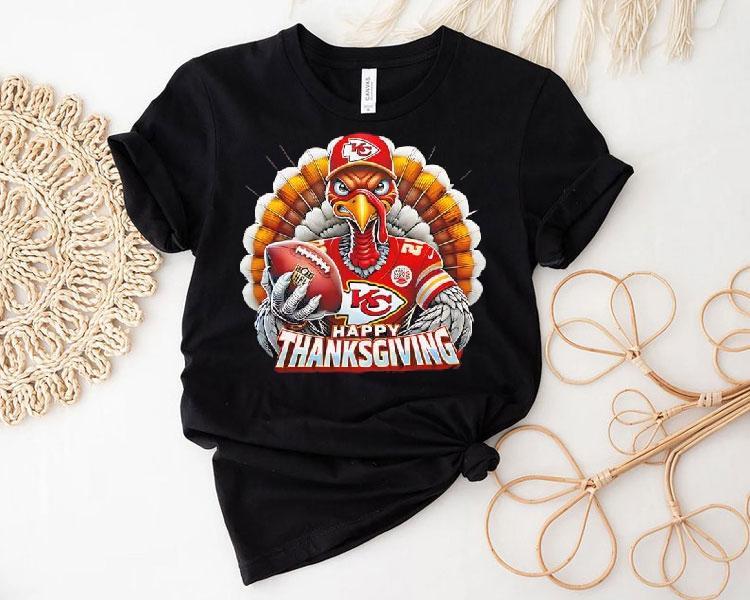 Happy Thanksgiving Turkey Is Wearing Kansas City Chiefs Graphic Shirt Happy Thanksgiving Turkey Is Wearing Kansas City Chiefs Graphic Shirt