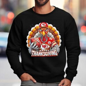 Happy Thanksgiving Turkey Is Wearing Kansas City Chiefs Graphic Shirt 3 Happy Thanksgiving Turkey Is Wearing Kansas City Chiefs Graphic Sweatshirt
